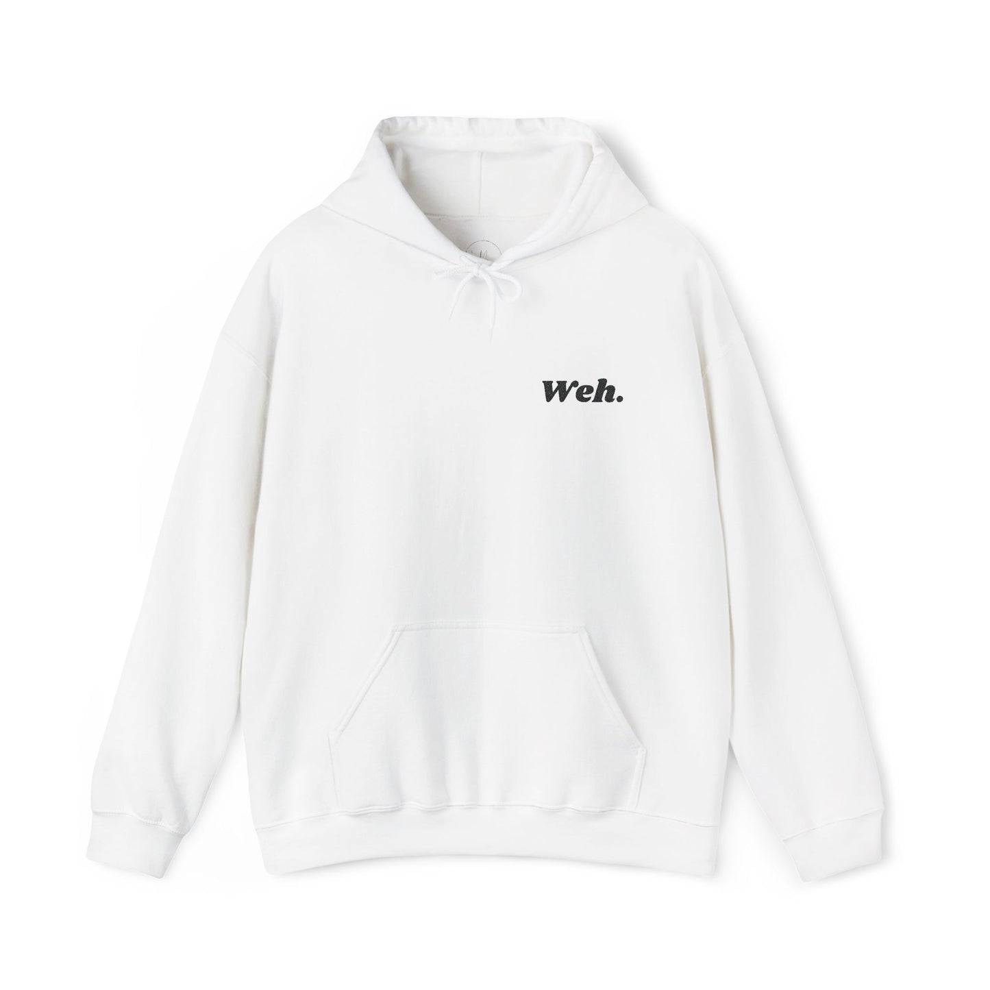 Embroidered "Weh." Unisex Hoodie (White/Grey)