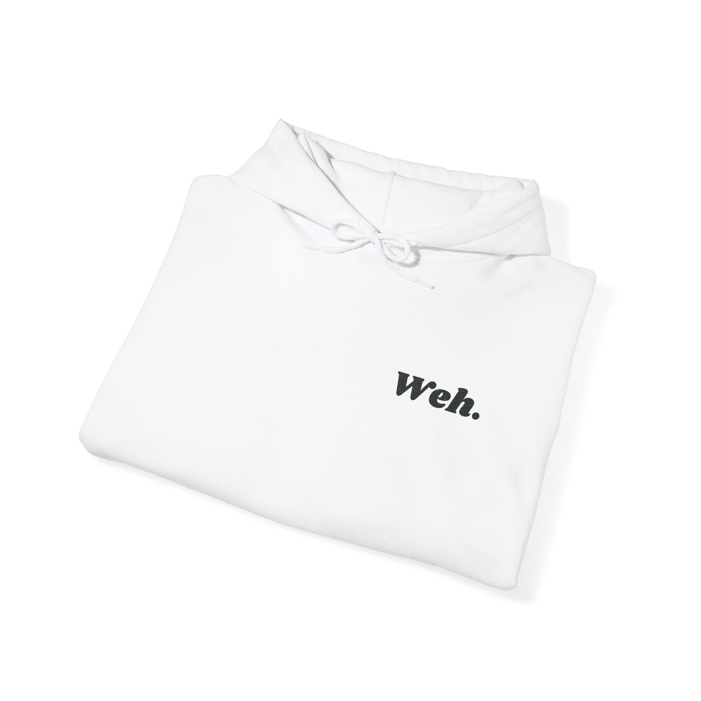 Embroidered "Weh." Unisex Hoodie (White/Grey)