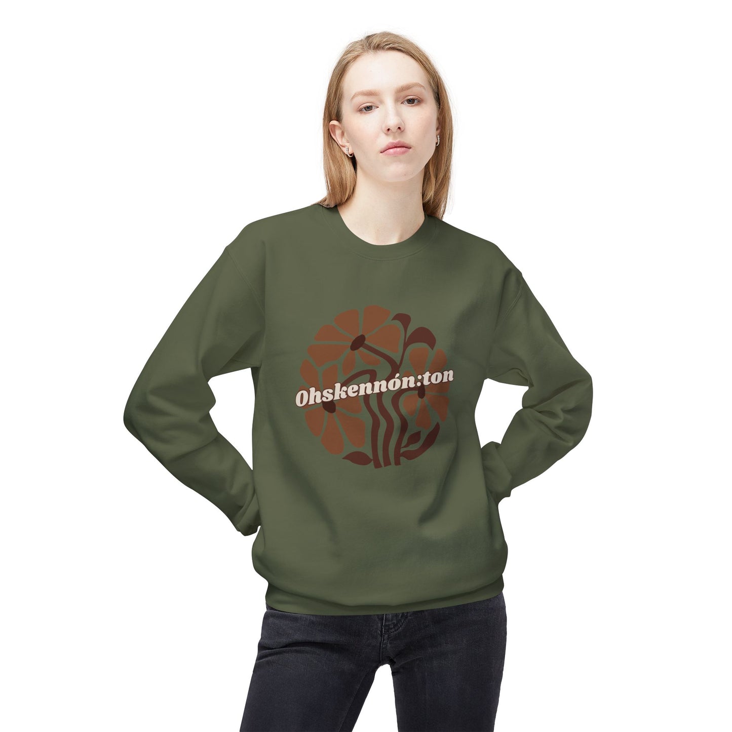 "Ohskennon:ton/Deer" Clan Unisex Fleece Crewneck Sweatshirt